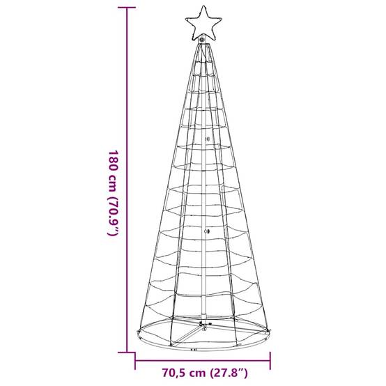 Vidaxl - Sapin de Noël à LED 200 LED blanc chaud 180 cm vidaXL 4016448 - Image 3