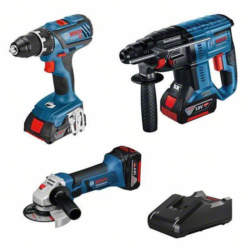 Bosch - Pack 3 outils 18V - Perceuse GSR 18V-28 + Meuleuse GWS 18 125 V-LI + Perfo GBH 18V-20 - BOSCH - avec 2 batteries 4Ah, 1 batterie 3,0Ah - chargeur - 06 - Image 1