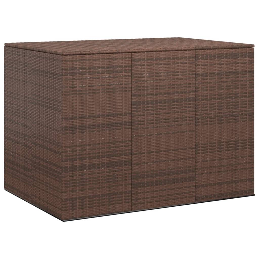 Boîte à coussins de jardin résine tressée 145 x 100 x 103 cm marron - Image 2