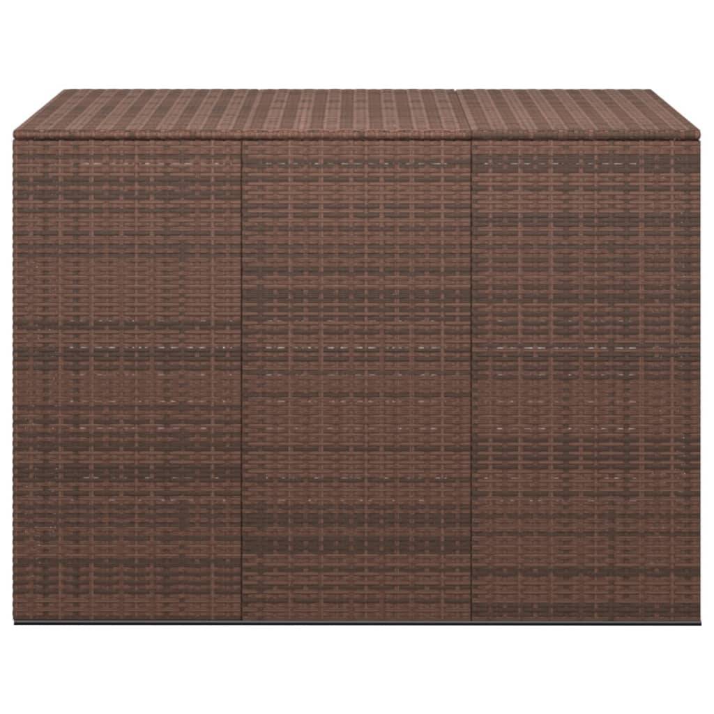Boîte à coussins de jardin résine tressée 145 x 100 x 103 cm marron - Image 3