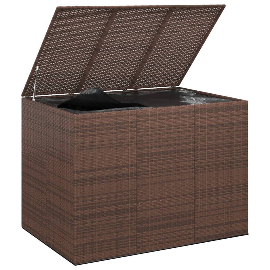 Boîte à coussins de jardin résine tressée 145 x 100 x 103 cm marron - Image 1