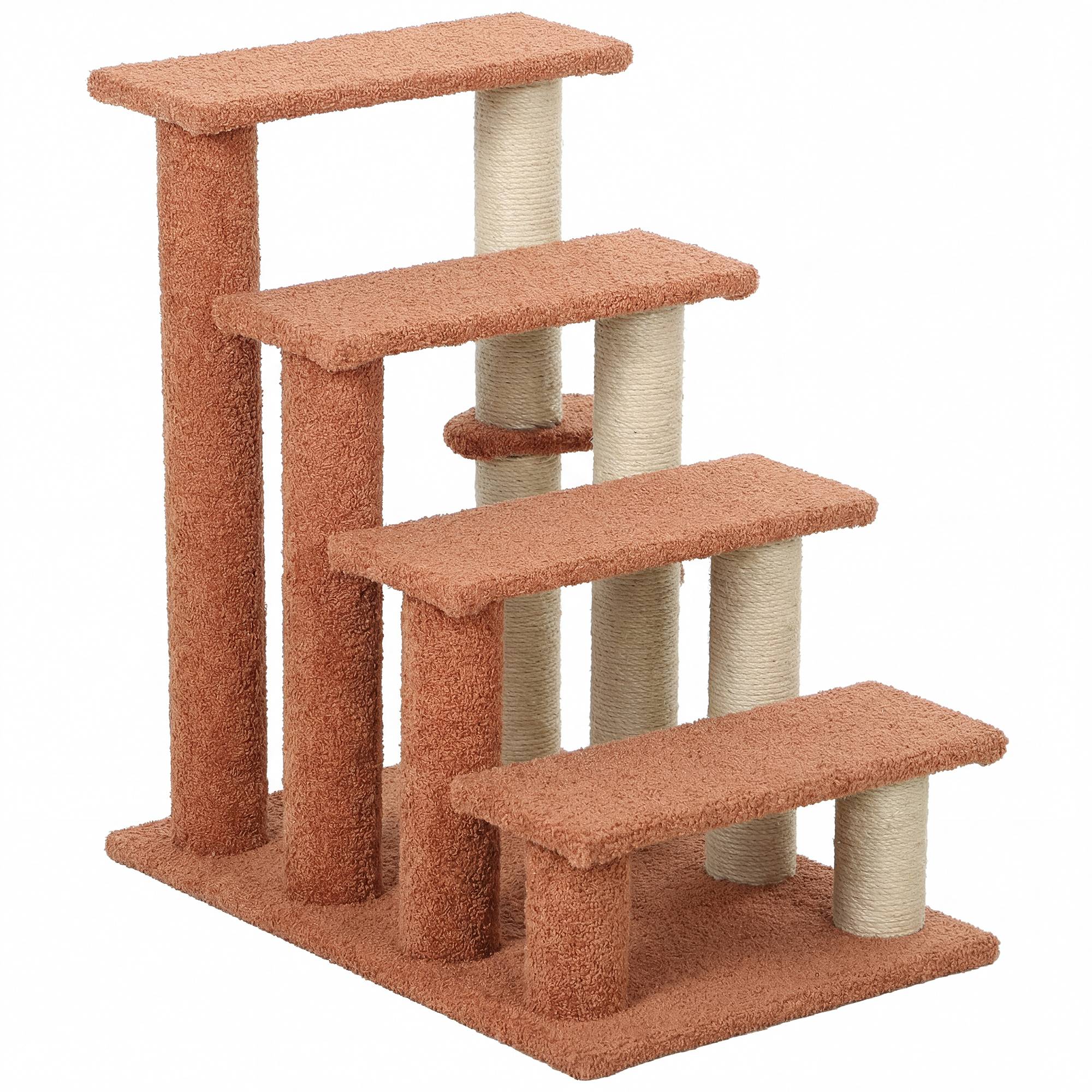 Escalier pour animaux, arbre à chat, 4 marches, animaux jusqu'à 5 kg, 60x40x64cm, marron - Image 2