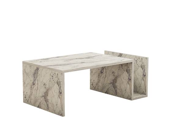 Habitat Et Jardin - Table Basse En Bois "memo" - 86 X 50 X 32 Cm - Marbre Freesia -hanah Home - Image 1