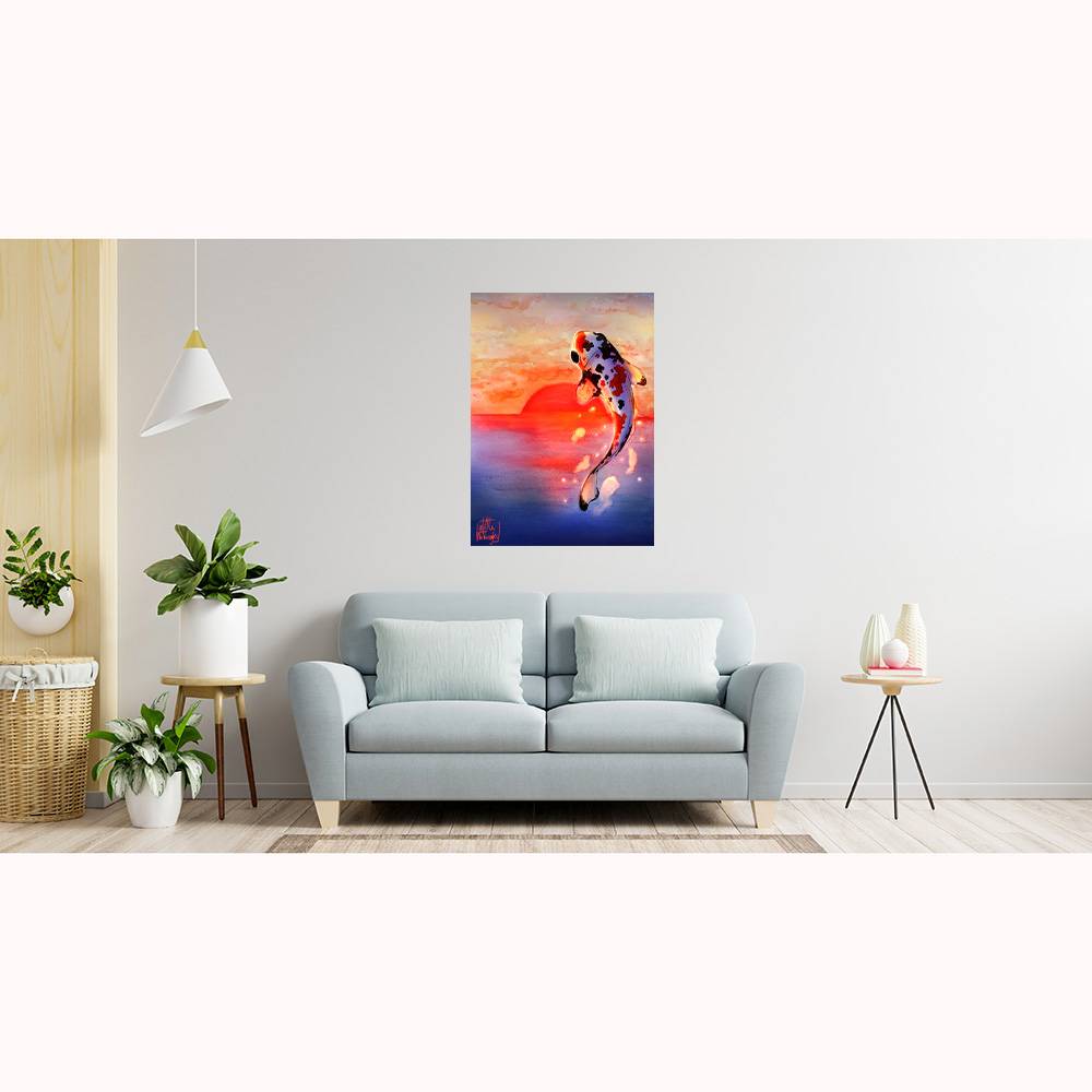 Tableau décoratif 29,7x42cm "carpe koi" - Image 2