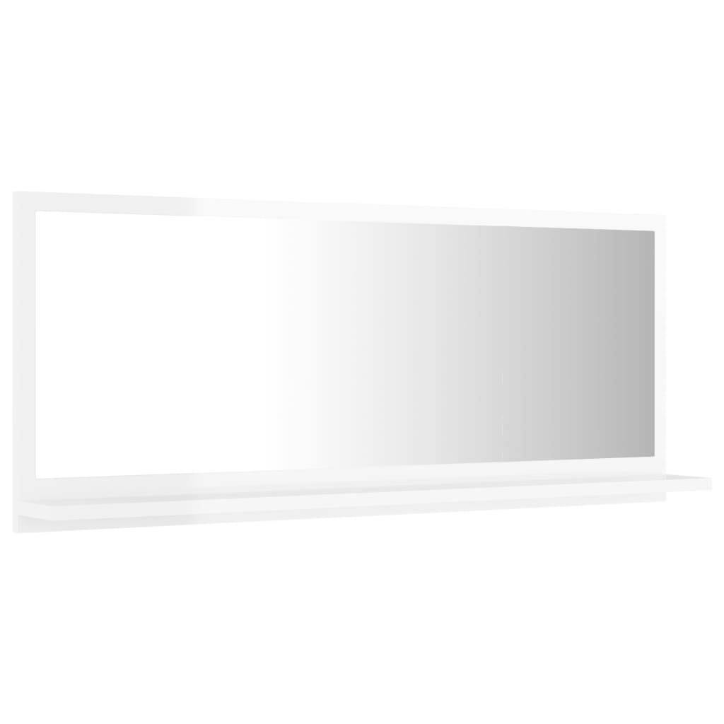 Miroir de salle de bain 90 x 10,5 x 37 cm aggloméré blanc brillant - Image 1