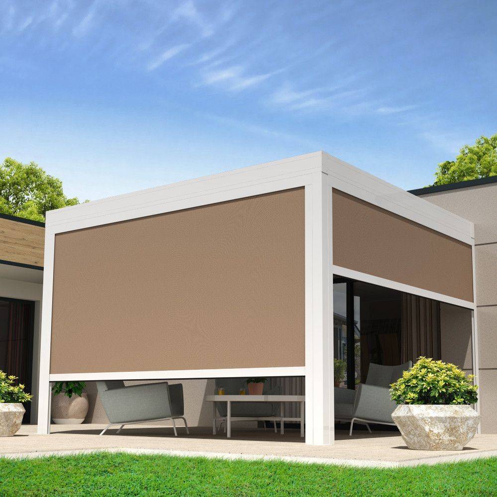 Intersun - Coffre à coulisses pour pergola LOLITE 3,50x2,50 M (Motorisé à Télécommande - Blanc - Taupe) - INTERSUN - Image 2