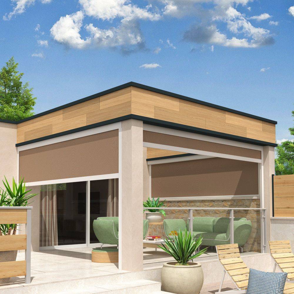 Intersun - Coffre à coulisses pour pergola LOLITE 3,50x2,50 M (Motorisé à Télécommande - Blanc - Taupe) - INTERSUN - Image 1