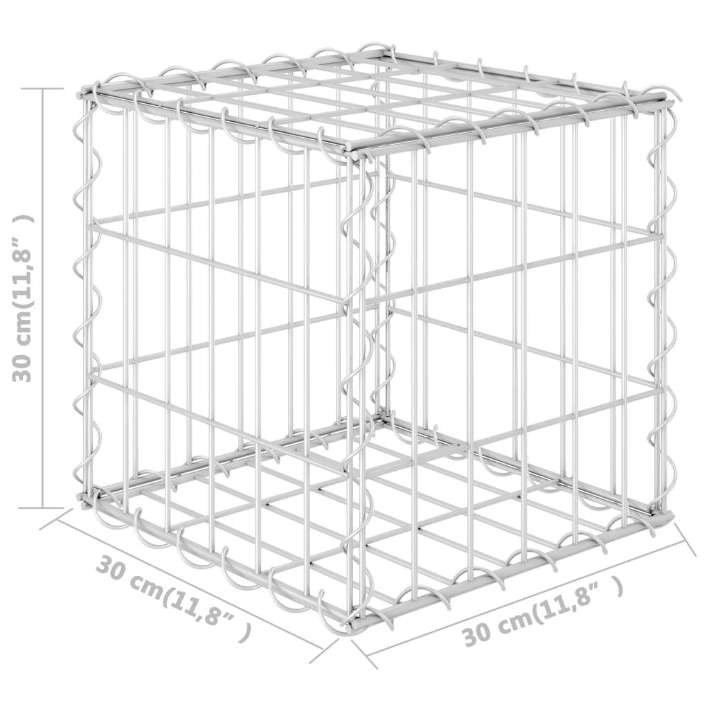 Jardinière lit surélevé plantes fleurs jardin cube à gabion 30 x 30 x 30 cm fil d'acier - Image 4