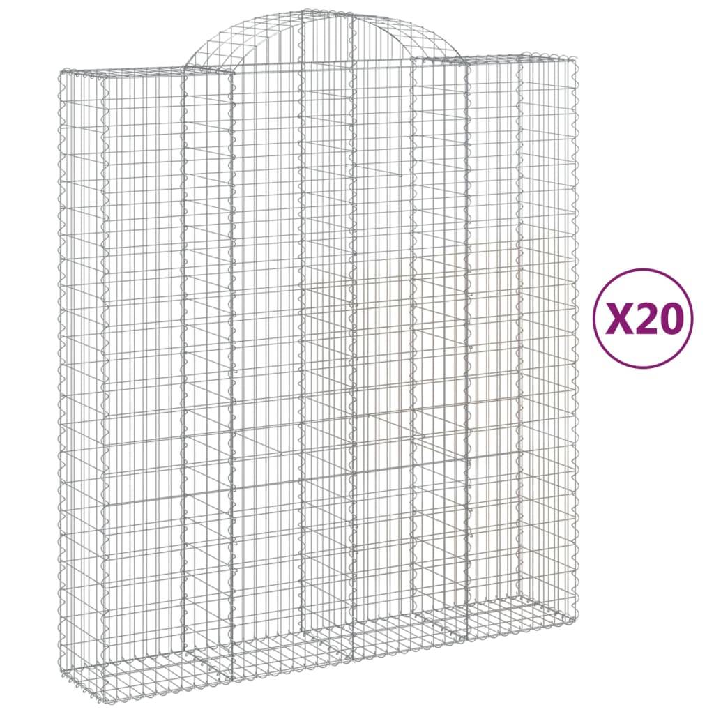 Vidaxl - Paniers à gabions arqués 20 pcs 200x50x220/240 cm Fer galvanisé vidaXL 3146461 - Image 2