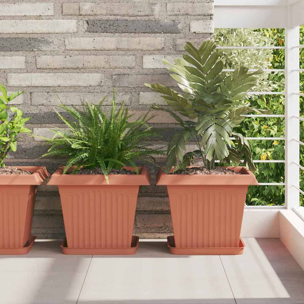 Vidaxl - Pots de plantes 24 pc Rouge brique Plastique vidaXL 3403308 - Image 1
