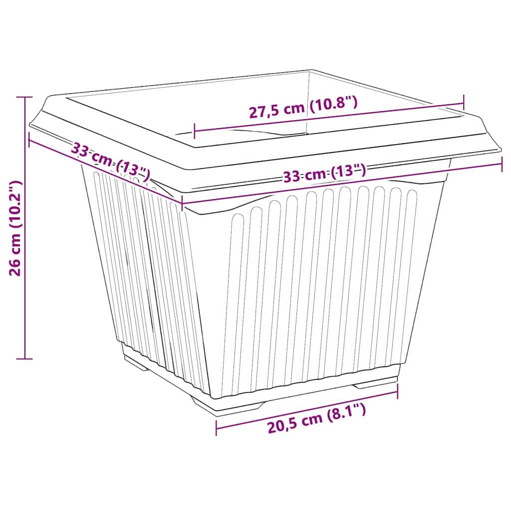 Vidaxl - Pots de plantes 24 pc Rouge brique Plastique vidaXL 3403308 - Image 3