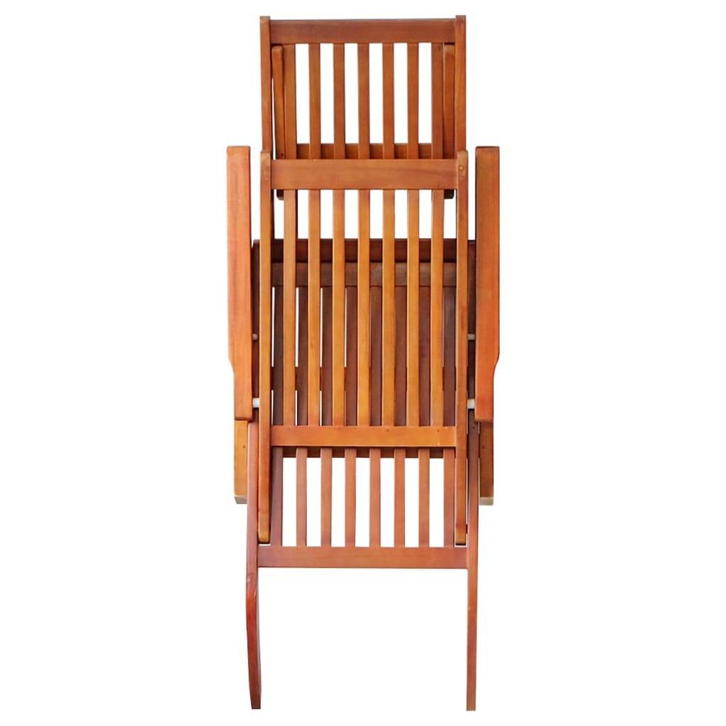 Helloshop26 - Transat chaise longue bain de soleil lit de jardin terrasse meuble d'extérieur avec repose-pied et coussin acacia solide - Image 4