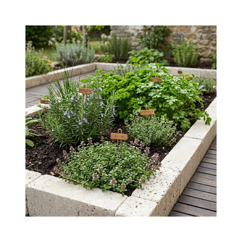 Jardinex - Bordure de jardin travertin 30 x 10 x 10 cm - Beige (Lot de 40) - Jardinex - Image 3