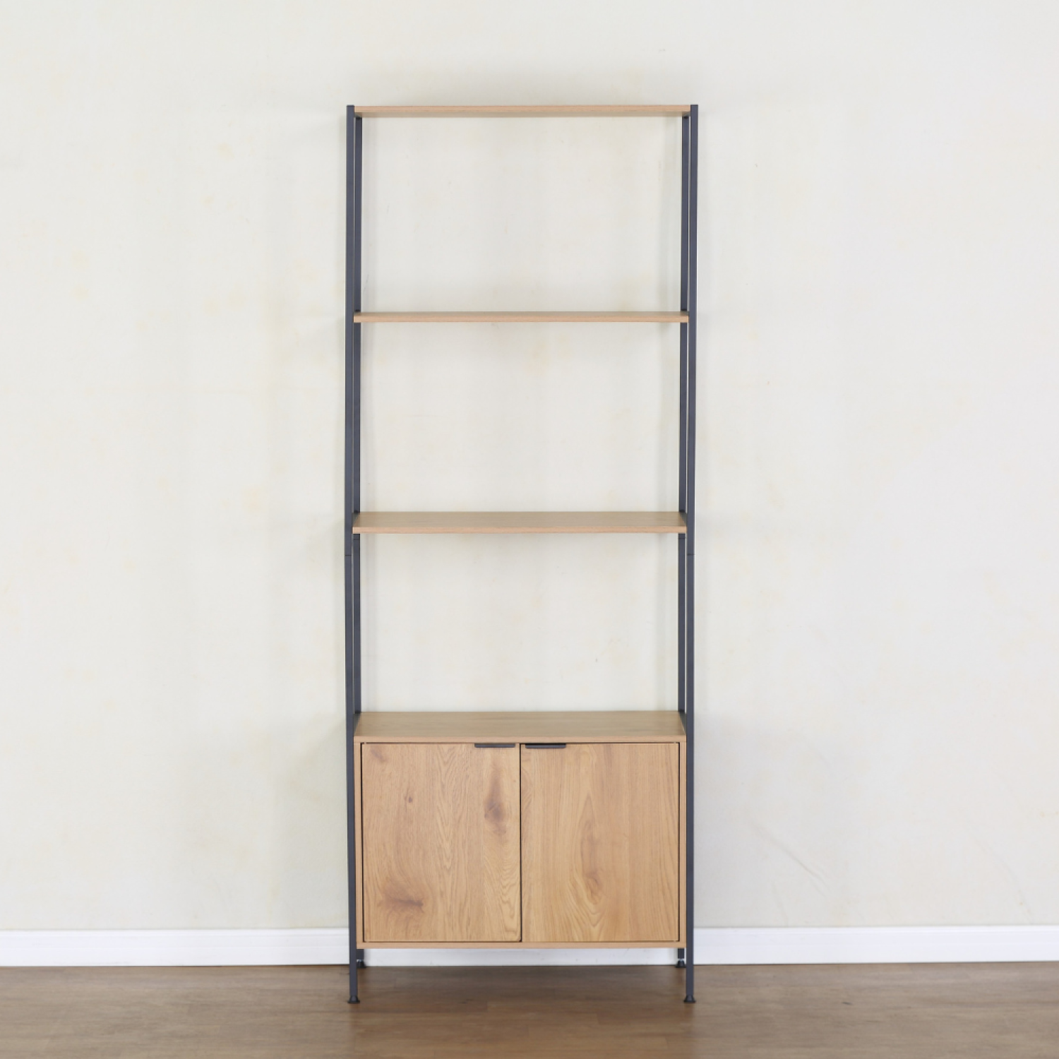 Etagère 4 rangements et placard 176 cm bois et noir TYDIE - Image 5