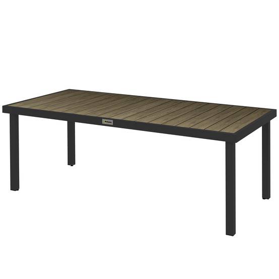 Sans Marque - Table jardin rectangulaire 8 personnes aluminium salle à manger PE lattes - Image 2