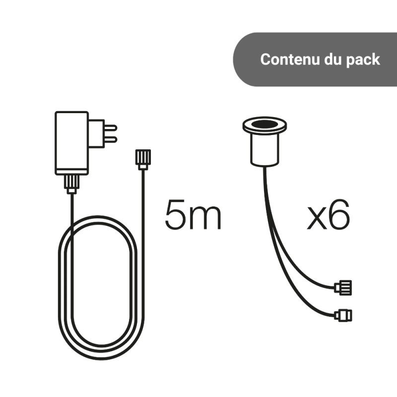 Xanlite - Lot de 6 Spots 12V RVB + Blanc IP67 Inox 304 - SPTK6RRGBW - Image 9