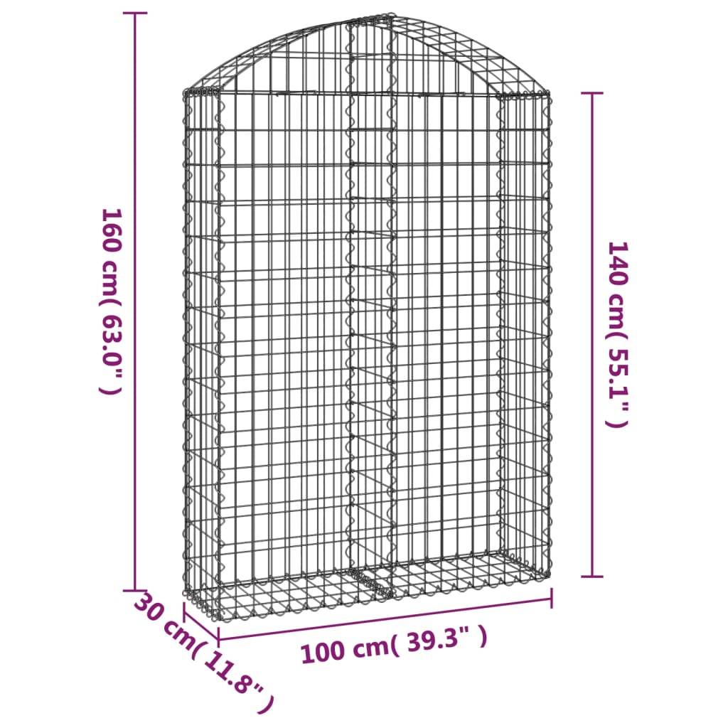 Vidaxl - Panier de gabions arqué 100x30x140/160 cm Fer galvanisé vidaXL 153427 - Image 3
