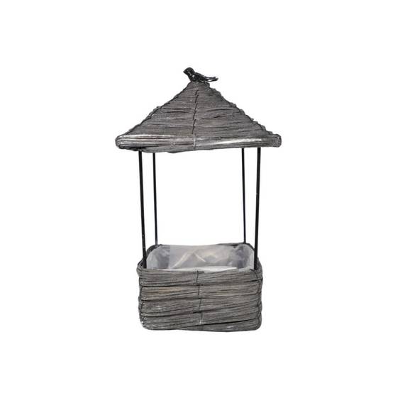 Coupe en osier gris 17 x 17 x 33 cm Chemin de campagne - Image 1