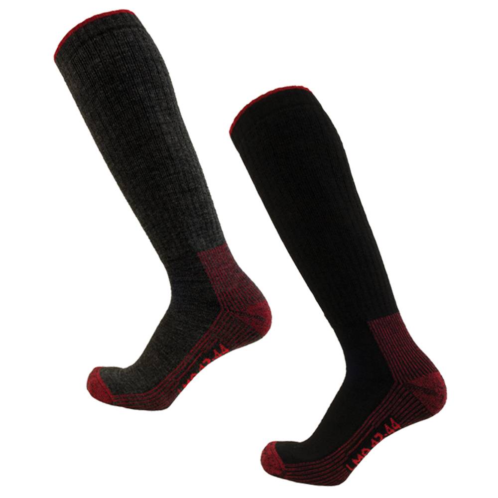 LMA - Chaussettes de travail haute hiver LMA EROS (Lot de deux paires) Rouge / Noir 43-45