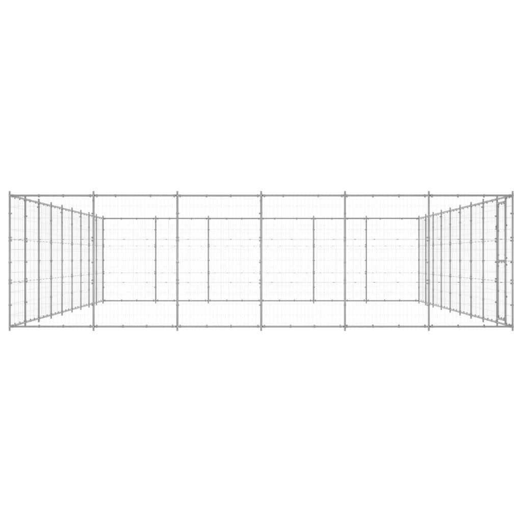 Helloshop26 - Chenil extérieur cage enclos parc animaux chien extérieur acier galvanisé 65,34 m² - Image 4