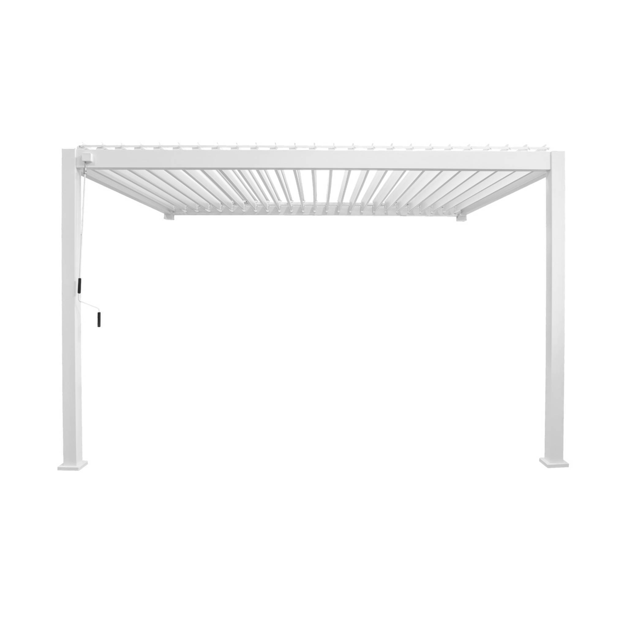 sweeek - Pergola bioclimatique aluminium blanc adossée lames orientables 4x3m Triomphe | sweeek - Image 3