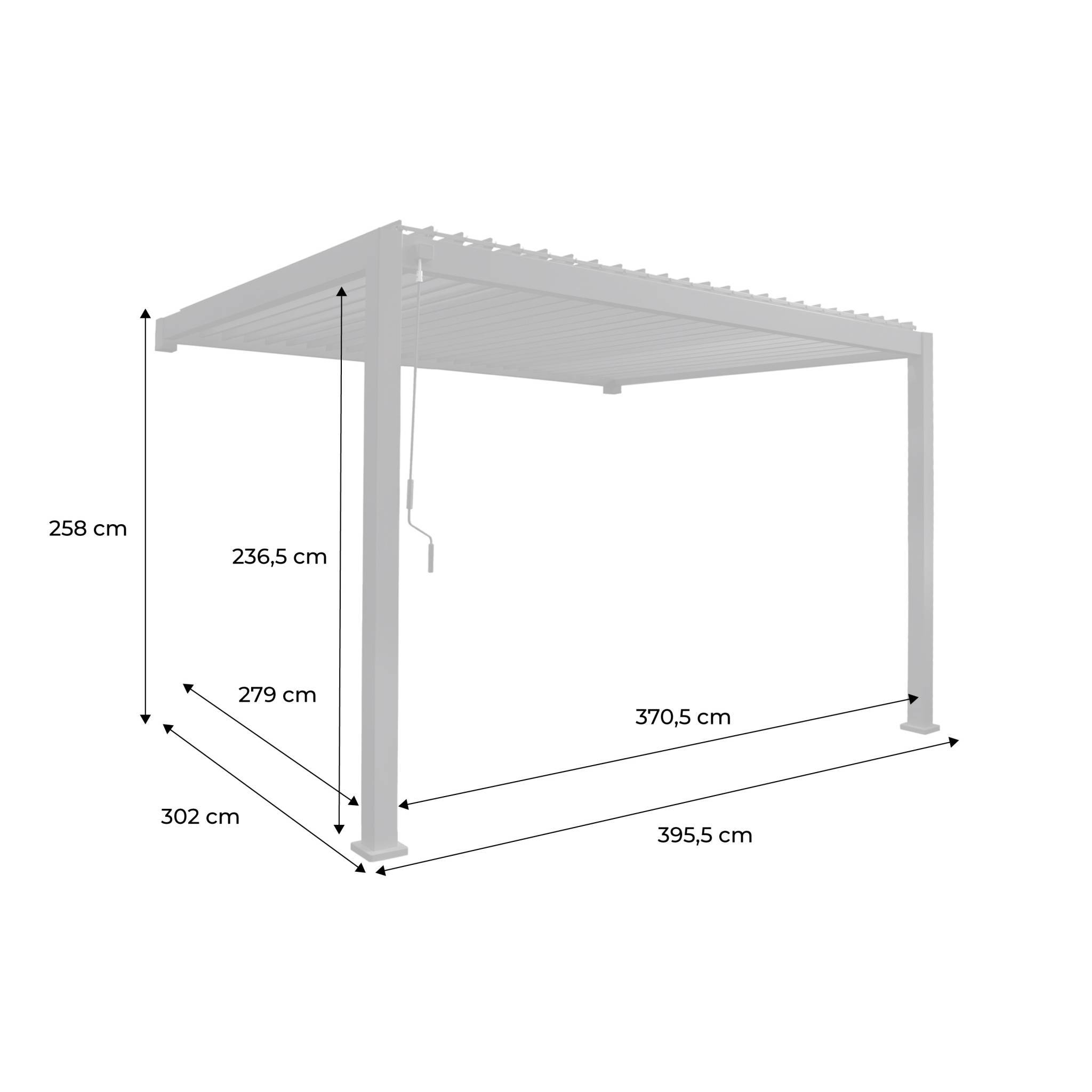 sweeek - Pergola bioclimatique aluminium blanc adossée lames orientables 4x3m Triomphe | sweeek - Image 4