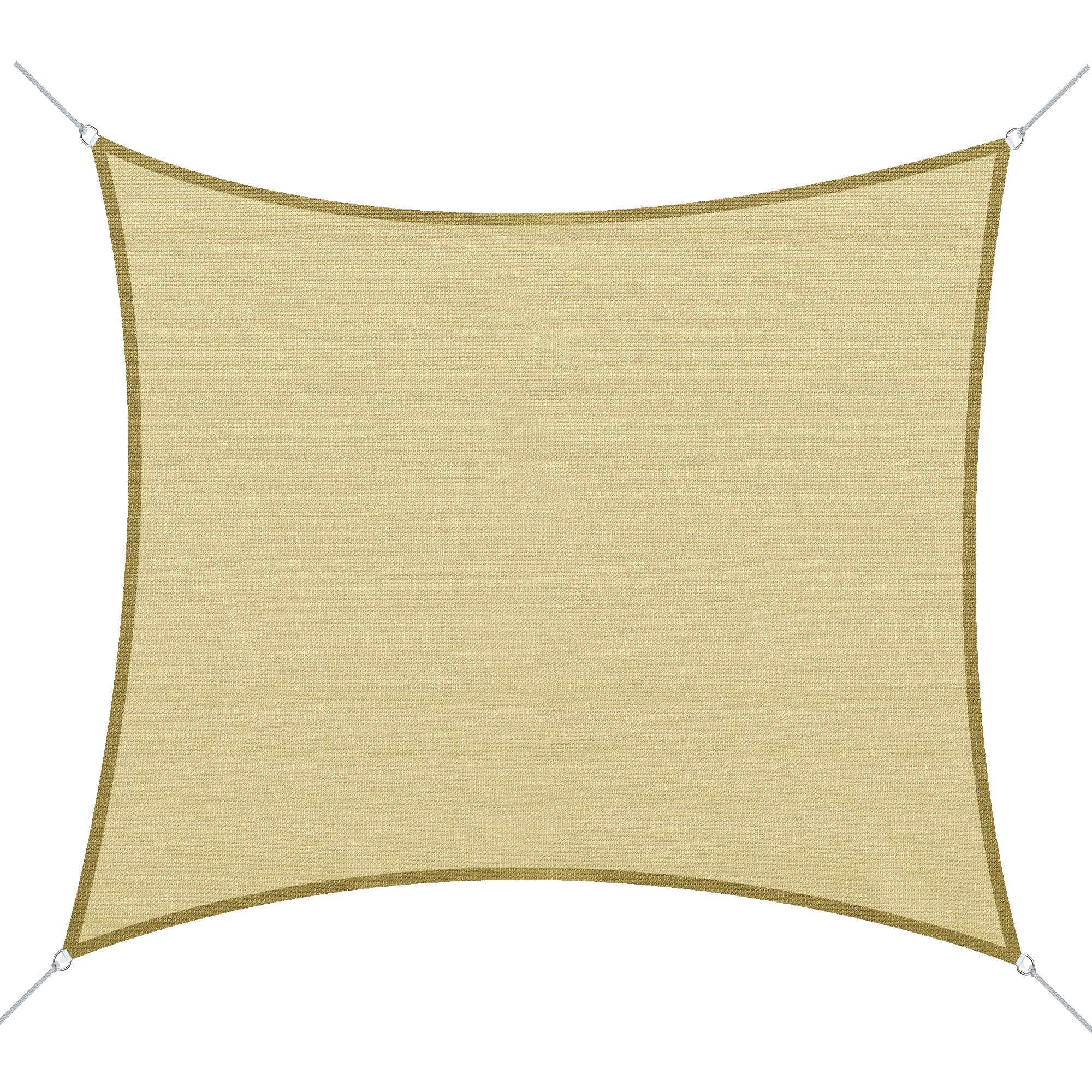Outsunny - Voile d'ombrage rectangulaire 3x4m Haute densité Protection UV Avec sac de rangement polyéthylène sable - HOMCOM - Image 1