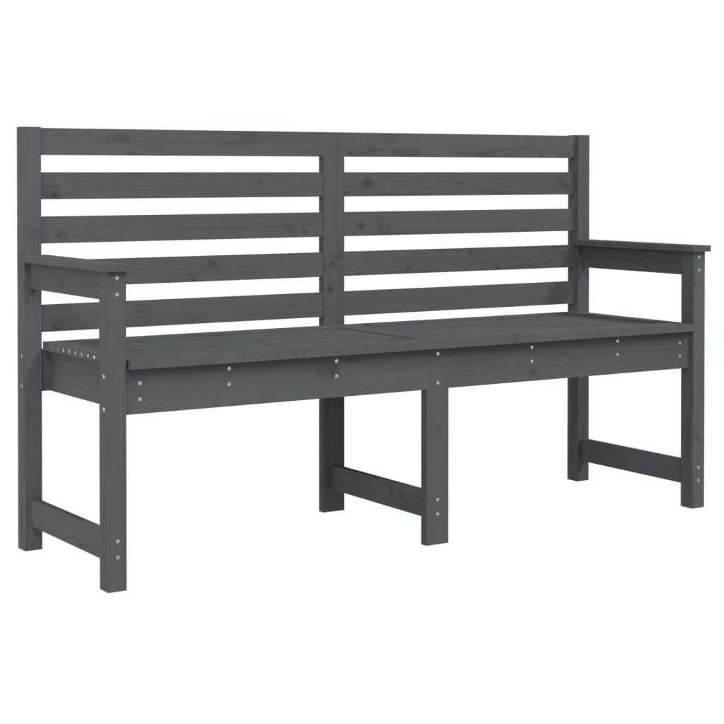 Helloshop26 - Banc de jardin meuble de patio d'extérieur terrasse 159,5 x 48 x 91,5 cm bois massif de pin gris - Image 1