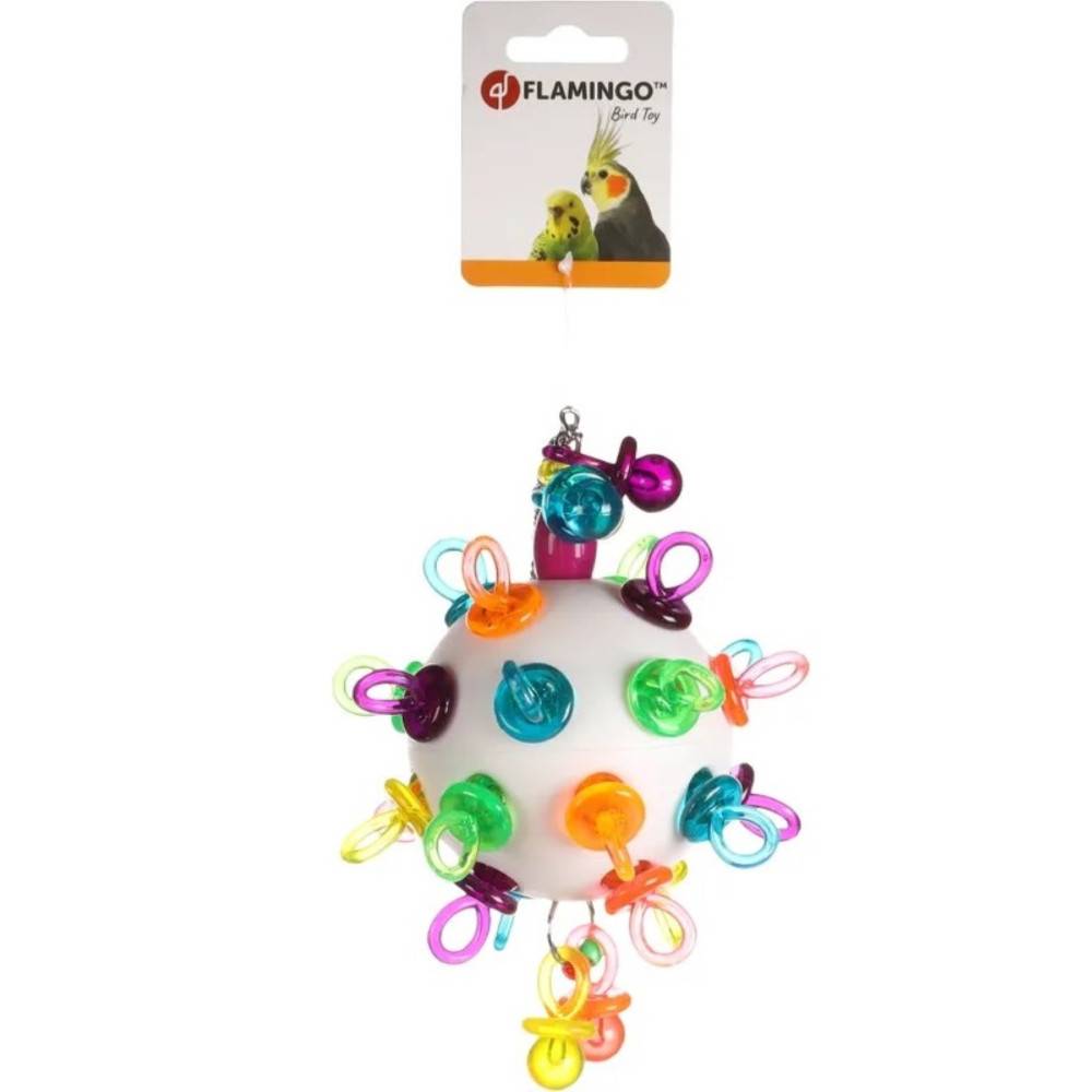 Flamingo - Jouet balle tétines ø 14 cm pour perruches - Image 3