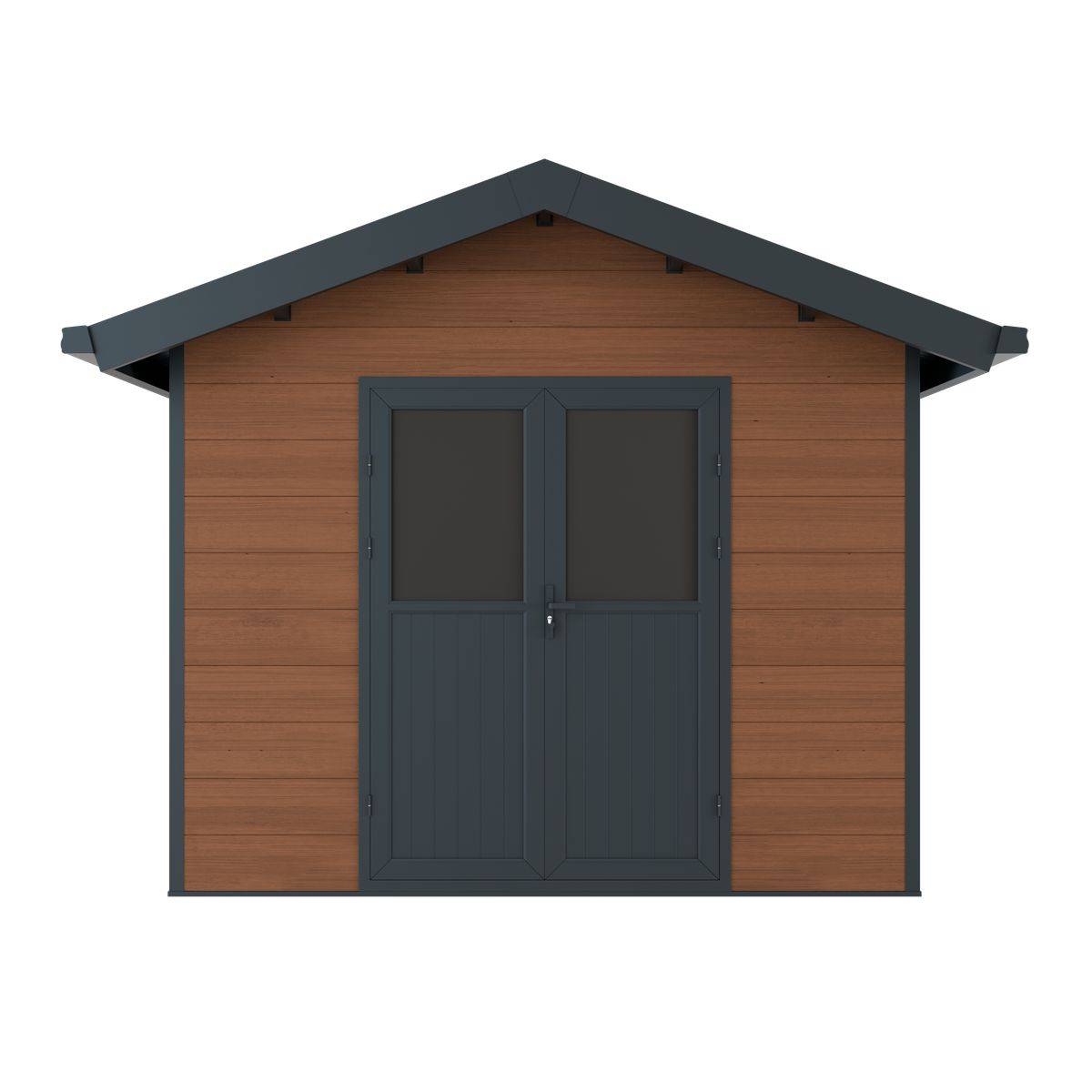 Direct Abris - Abri de Jardin Composite ISORA - 9m2 Brun - Cabane Atelier / Abri Velo - Image 4