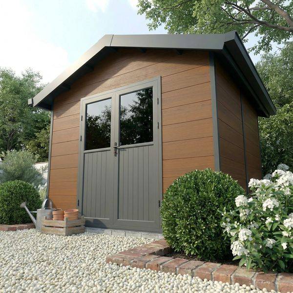Direct Abris - Abri de Jardin Composite ISORA - 9m2 Brun - Cabane Atelier / Abri Velo - Image 2