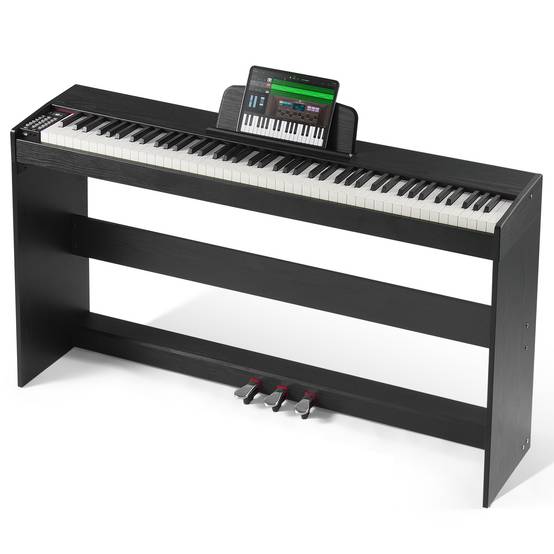 VEVOR Piano numérique 88 touches pondérées, double clavier, haut-parleurs, casque, 200 sons, Bluetooth. - Image 1