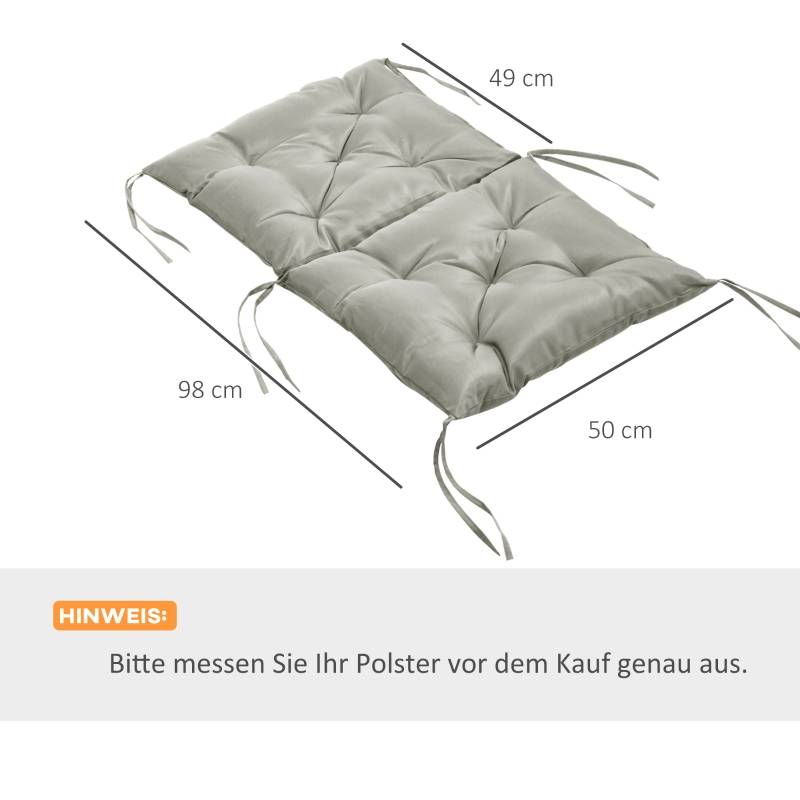 Coussin d’assise en polyester, gris clair, 98 x 50 x 8 cm - PANGIVO - Image 3
