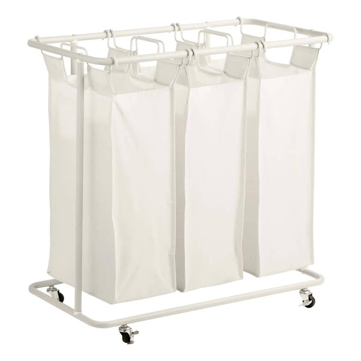 Panier à Linge 3 bacs "Linea" 79cm Beige