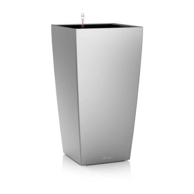 Lechuza - Pot De Fleur - Lec - Cubico Premium 50 - Argent Métallisé - Résistant Aux Intempéries - Image 1