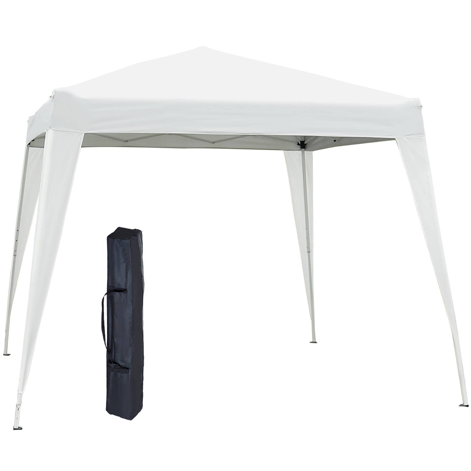 Tente blanche 2,4x2,4 m pliante imperméable pour extérieur, abri design sobre pour terrasse pratique et rapide à installer - Image 1