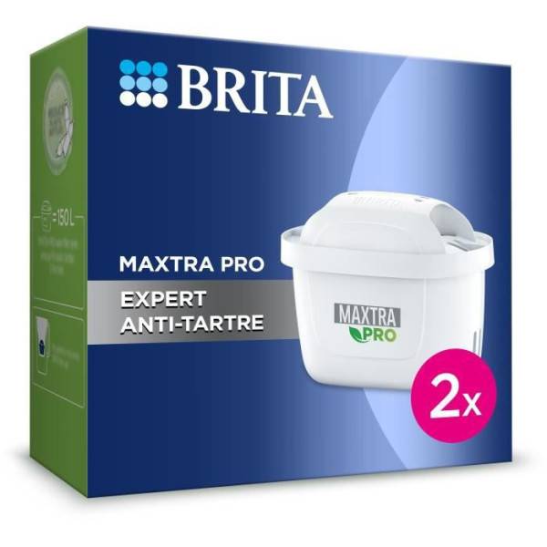 Cartouche BRITA - Maxtra Pro Expert Anti Tartre - Pack de 2 - Jusqu'a 300L d'eau filtrée - Image 1