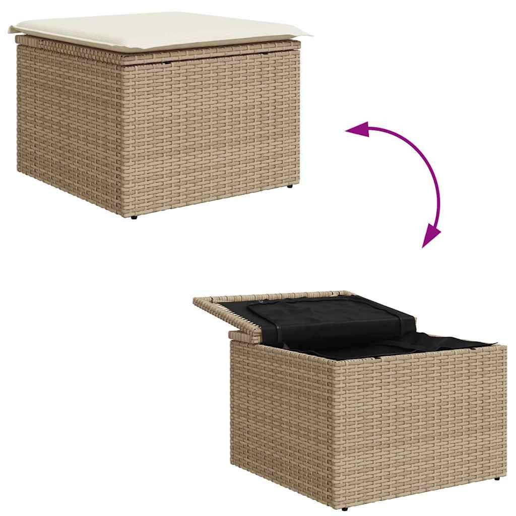 Salon Bas Confort 6 pcs Polyrotin Beige et Crème Idéal Apéritif et Détente Jardin – ComfortXL Outdoor Living - Image 5