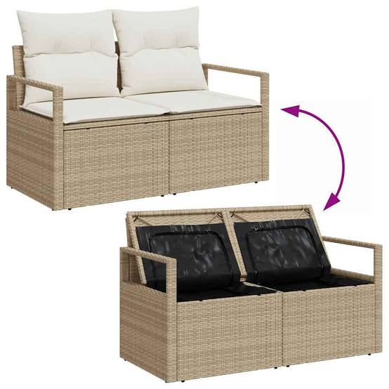 Salon Bas Confort 6 pcs Polyrotin Beige et Crème Idéal Apéritif et Détente Jardin – ComfortXL Outdoor Living - Image 8