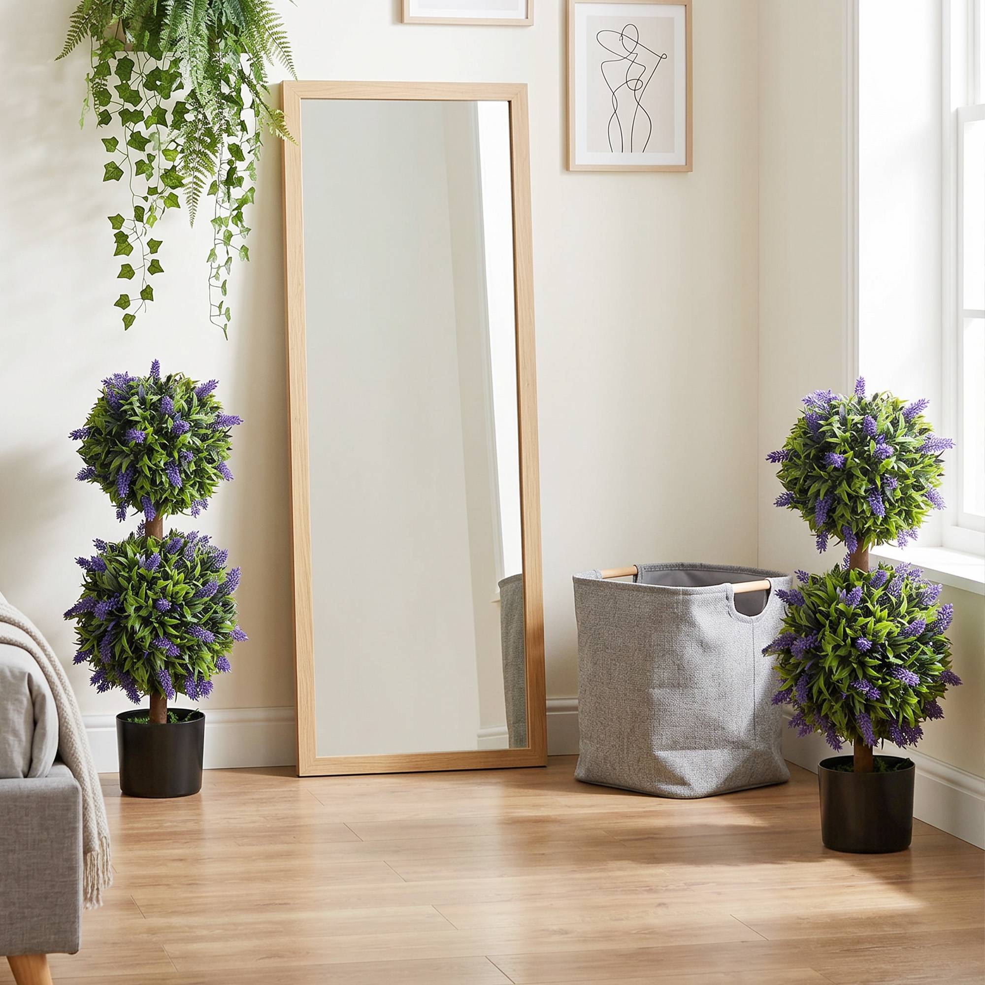 Lot de 2 plantes artificielles résistantes UV en pot, 70 cm, salon, jardin - Image 6
