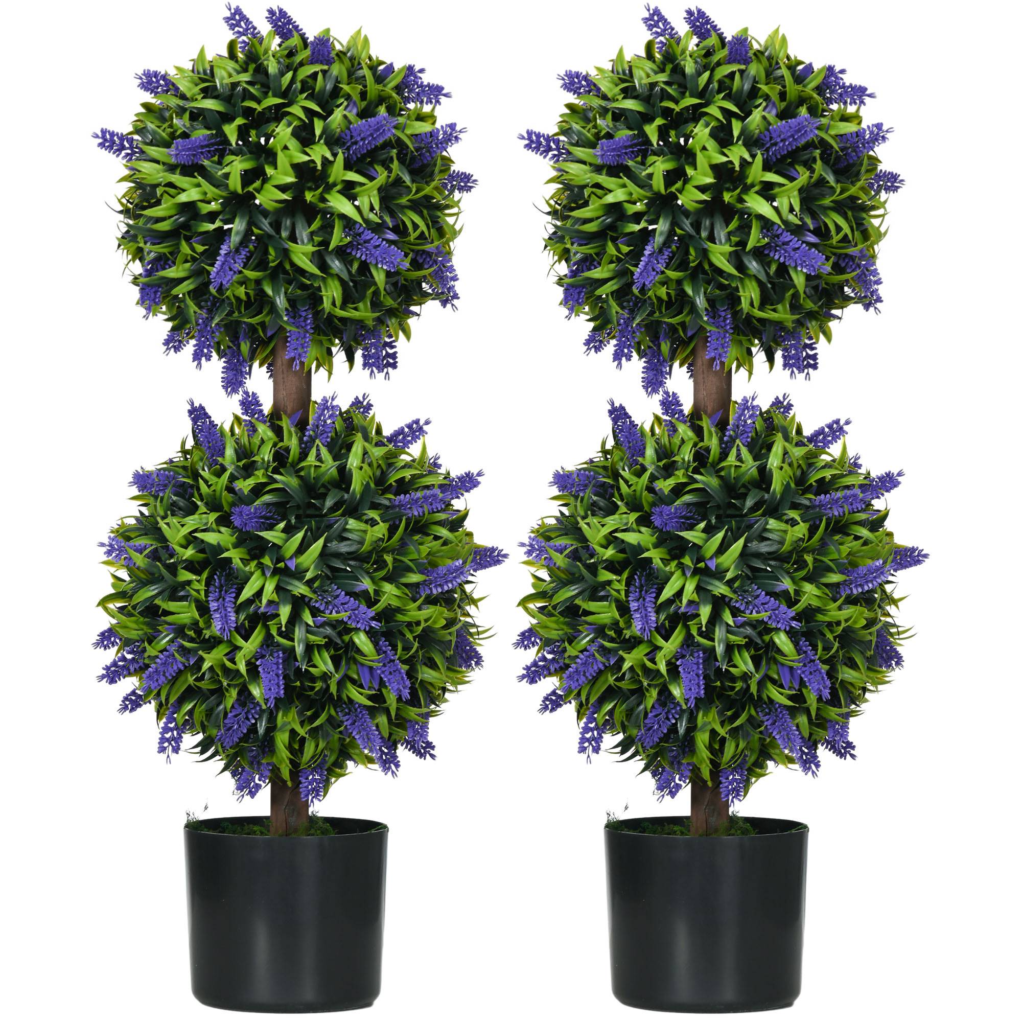 Lot de 2 plantes artificielles résistantes UV en pot, 70 cm, salon, jardin - Image 1