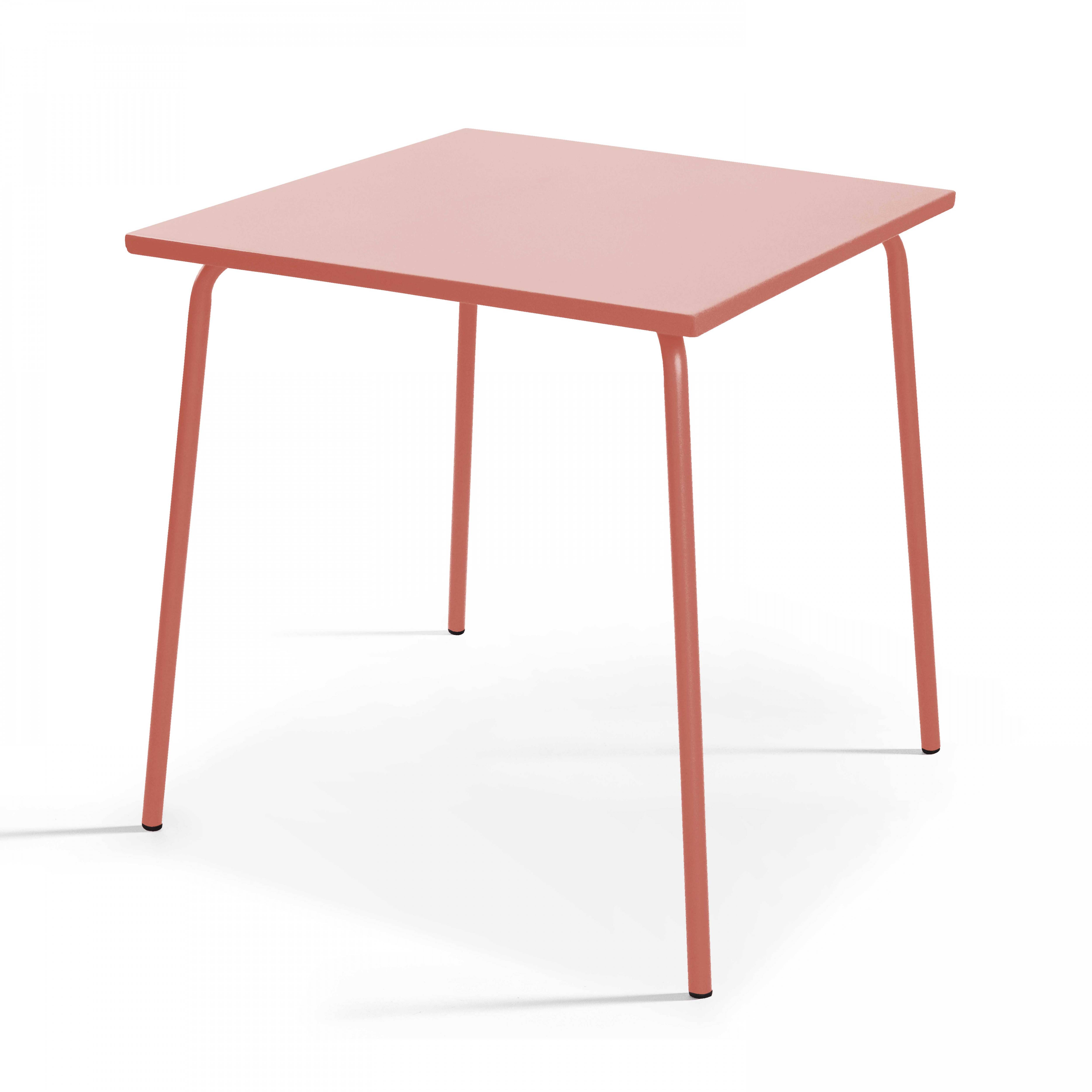 Oviala - Ensemble table de jardin carrée et 4 fauteuils acier argile Palavas - Oviala - Image 2
