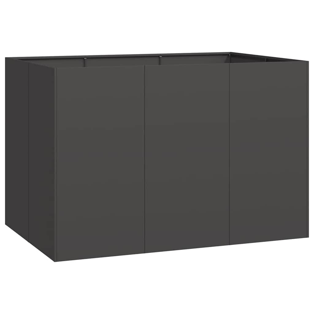 Jardinière | Pot de fleurs | Cache-pot | Bac à fleurs noir 120x80x80 cm acier - Image 1