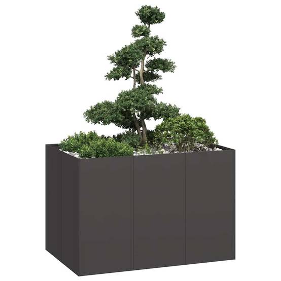 Jardinière | Pot de fleurs | Cache-pot | Bac à fleurs noir 120x80x80 cm acier - Image 2