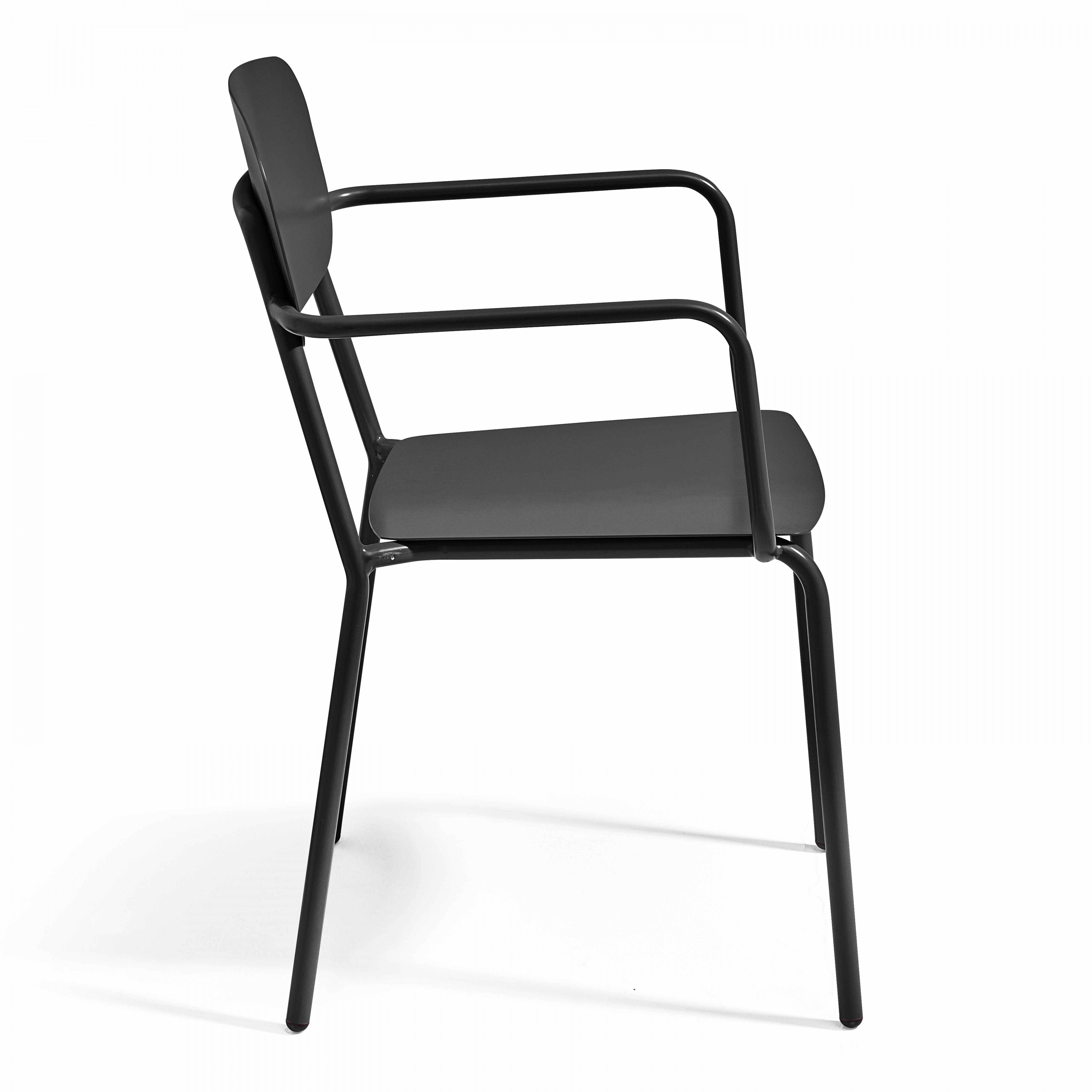 Oviala - Ensemble table de jardin et 2 fauteuils en aluminium noir Bristol - Oviala - Image 4