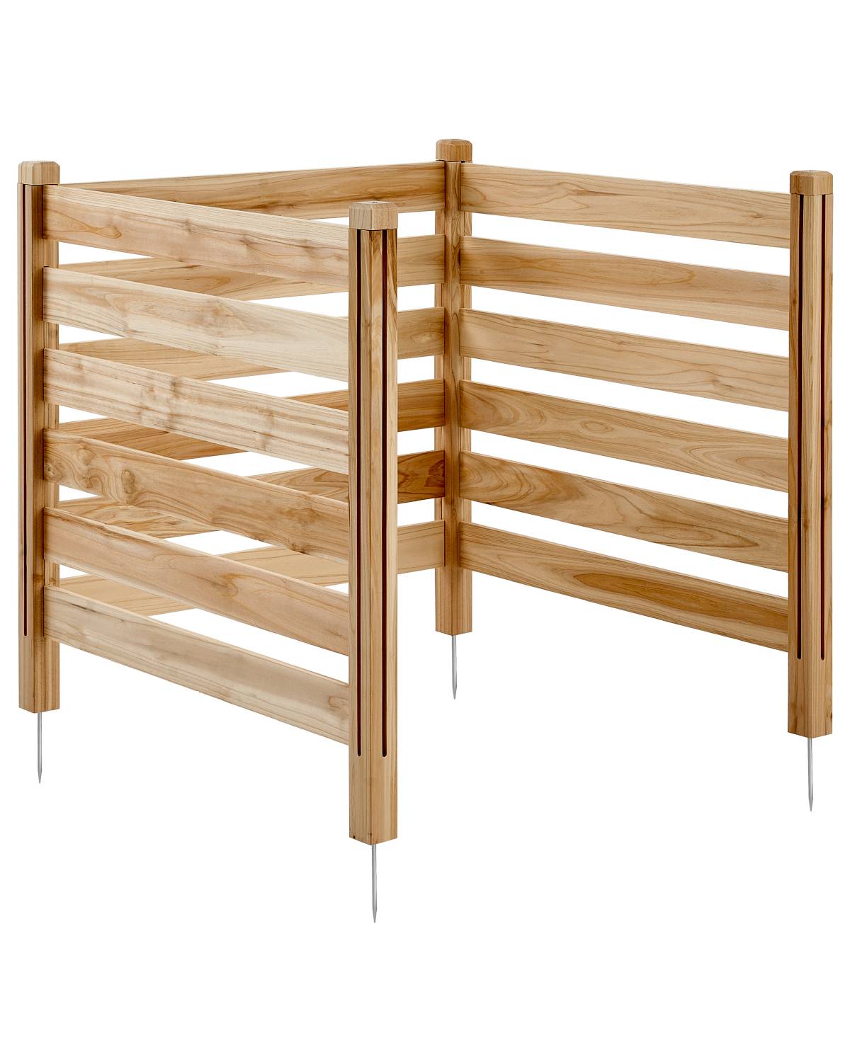 VEVOR Clôture confidentialité bois 91x91cm, 3 panneaux, piquets métal, brise-vue extérieur, jardin. - Image 1