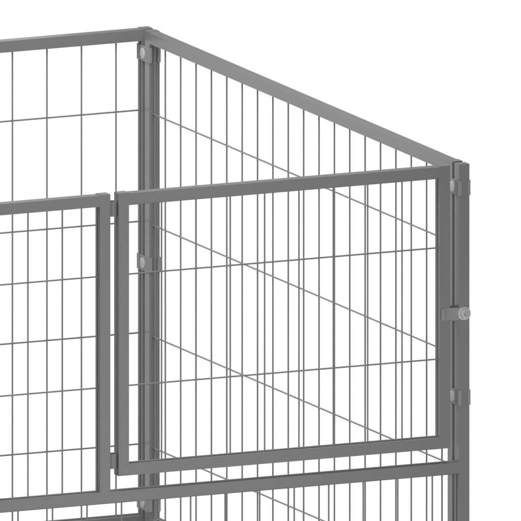 Helloshop26 - Chenil extérieur cage enclos parc animaux chien argenté 100 x 100 x 70 cm acier - Image 4