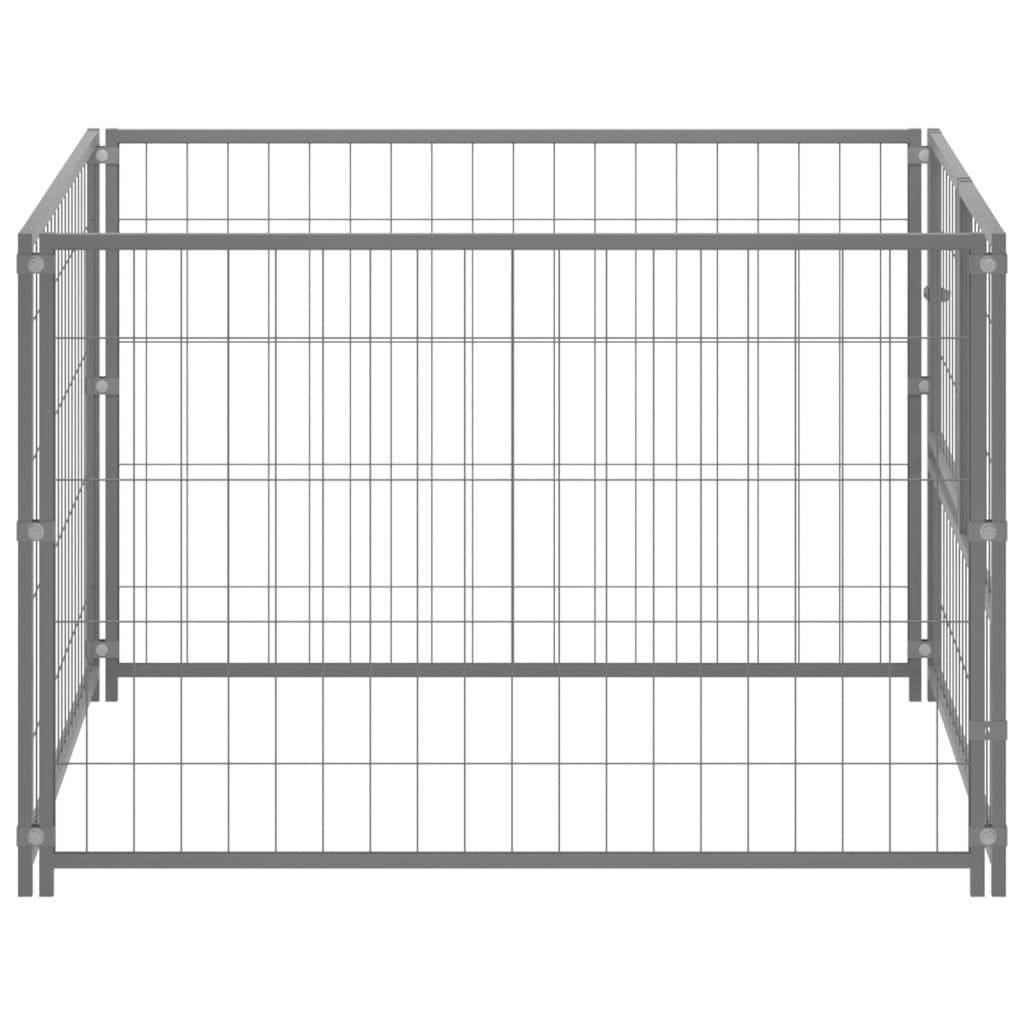Helloshop26 - Chenil extérieur cage enclos parc animaux chien argenté 100 x 100 x 70 cm acier - Image 3