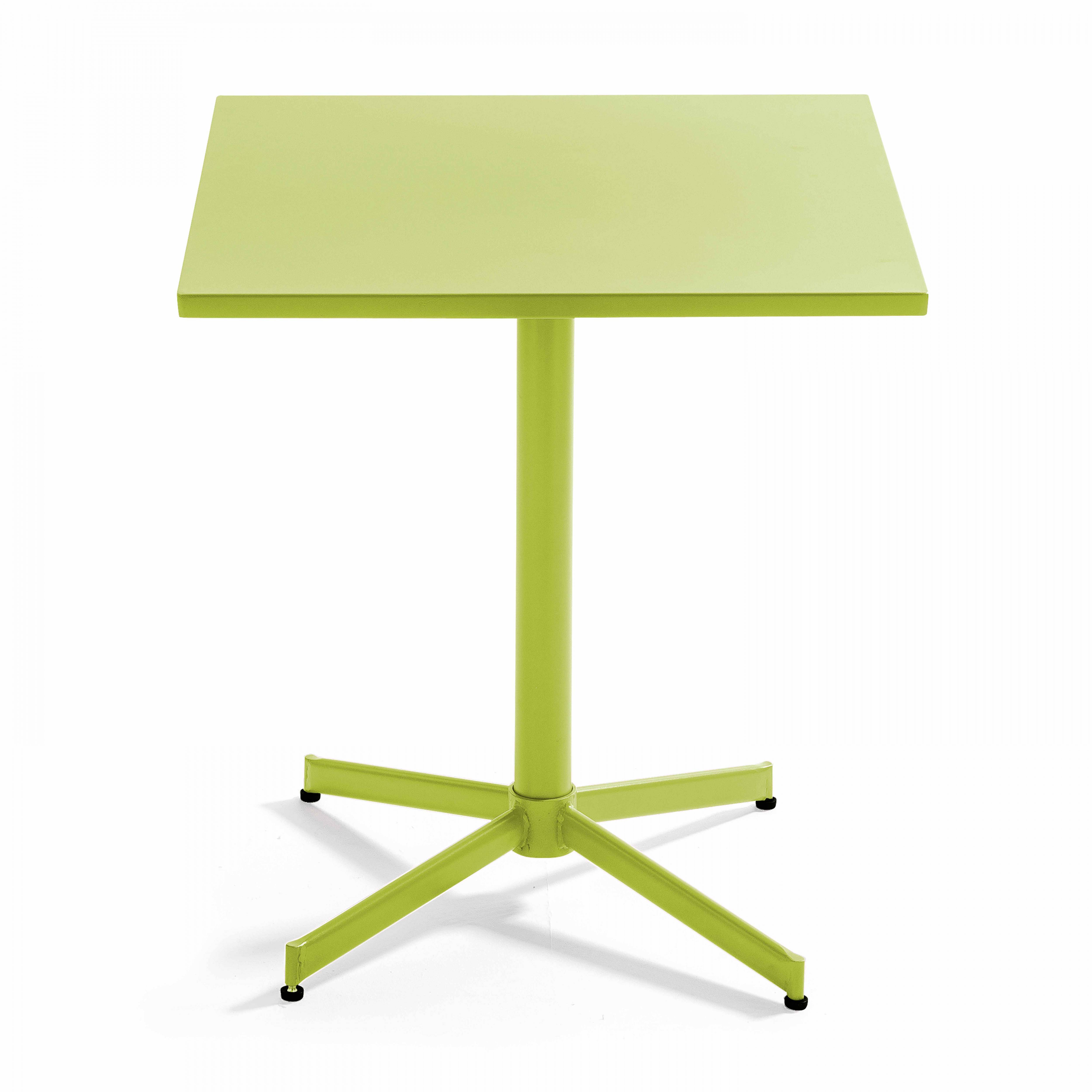 Oviala - Ensemble table carrée de jardin inclinable et 2 chaises bistrot vert Palavas - Oviala - Image 3