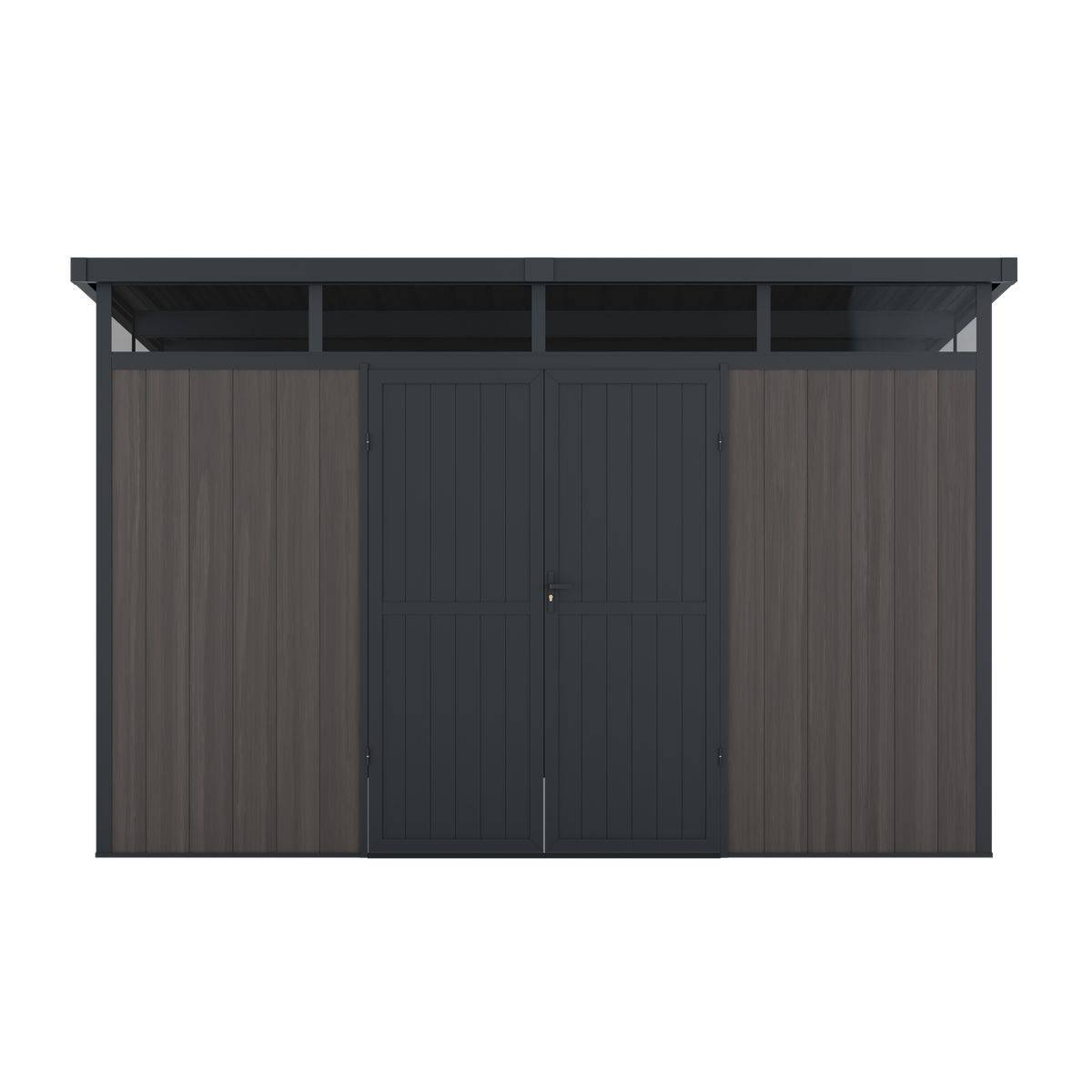 Direct Abris - Abri de Jardin Bois Composite 7,5m2 Gris 363x223x227cm EVORA - Cabane a Outils - Local a Vélo - Image 5